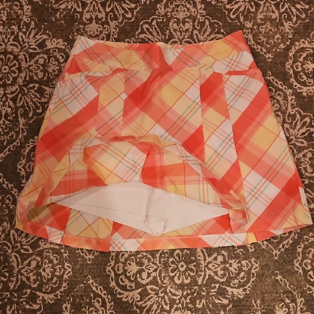 Plaid Women's Skirt - Orange and Yellow